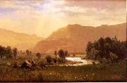 Albert Bierstadt Figures_in_a_Hudson_River_Landscape oil painting